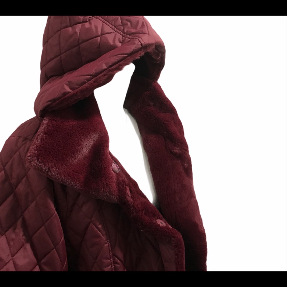 Diamond Quilted Coat Jacket Detached Hood